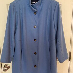 Lands End Classic Wool Coat in Periwinkle- 16 PETITE